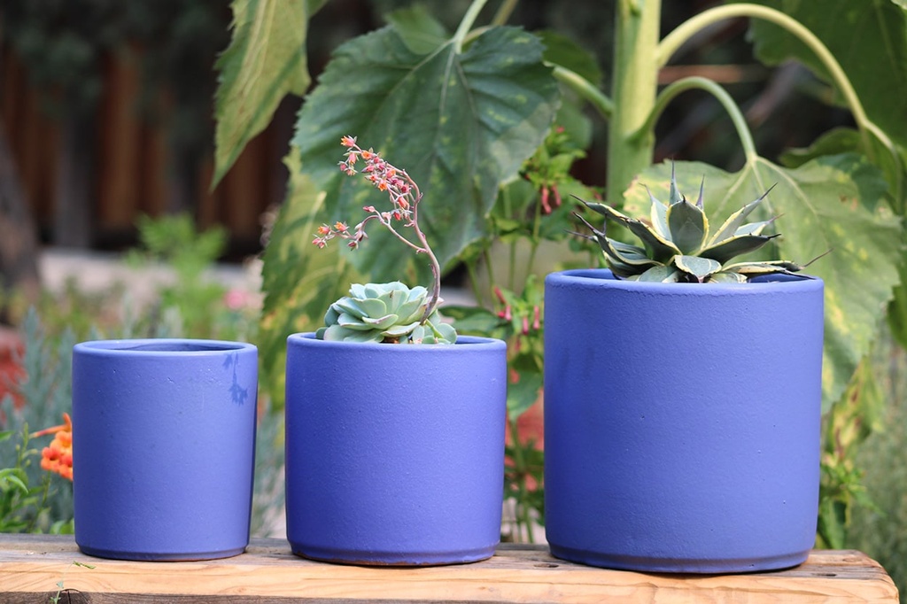 [PY-T5175PWB-S3] BEGONIA PLANTER, PERIWINKLE BLUE ,SET OF 3 - 8.5"X8.5",6.5"X6.5",5.5X5.5,