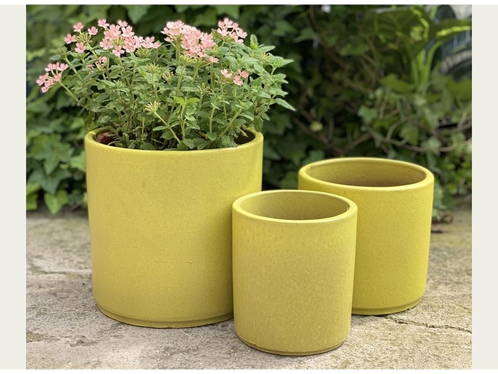 [PY-T5175UYL-S3] BEGONIA PLANTER, UNMELLOW YELLOW,SET OF 3 - 8.5"X8.5",6.5"X6.5",5.5X5.5