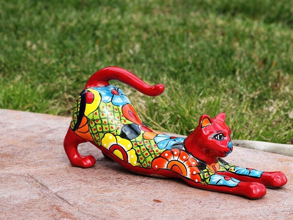 MEDIUM STRETCHED OUT CAT, 5" x 12" x 6"