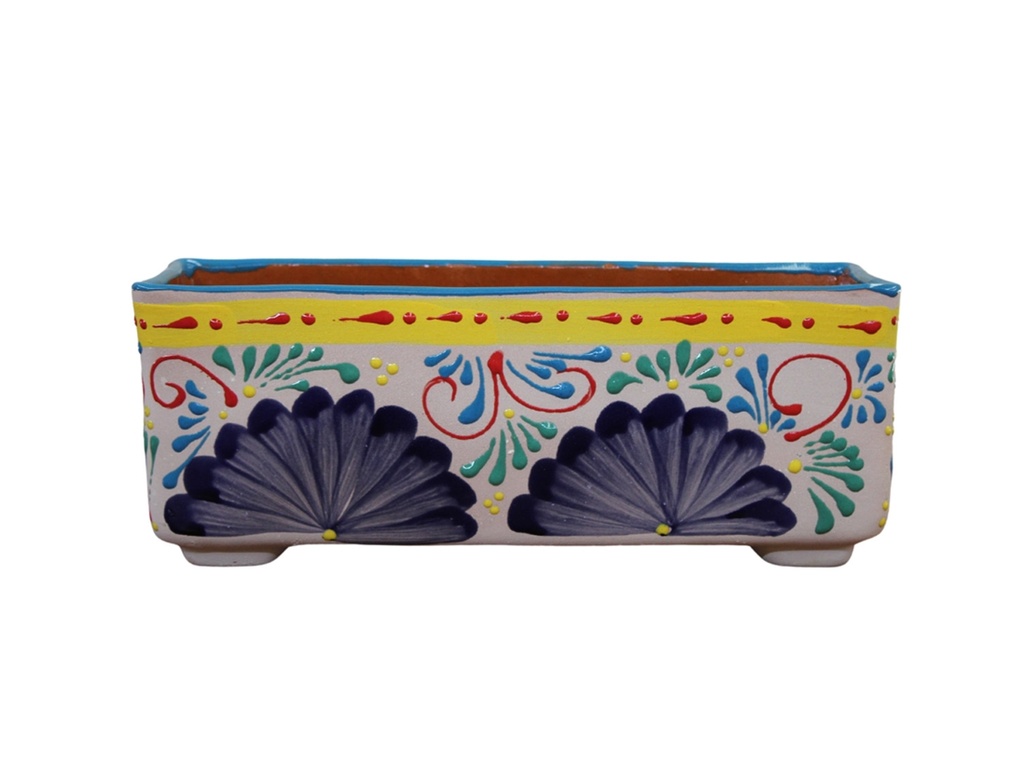 TALAVEREA TIERRA LUZ RECTANGULAR GARDEN PLANTER, 5.5" x 14" x 6.5"