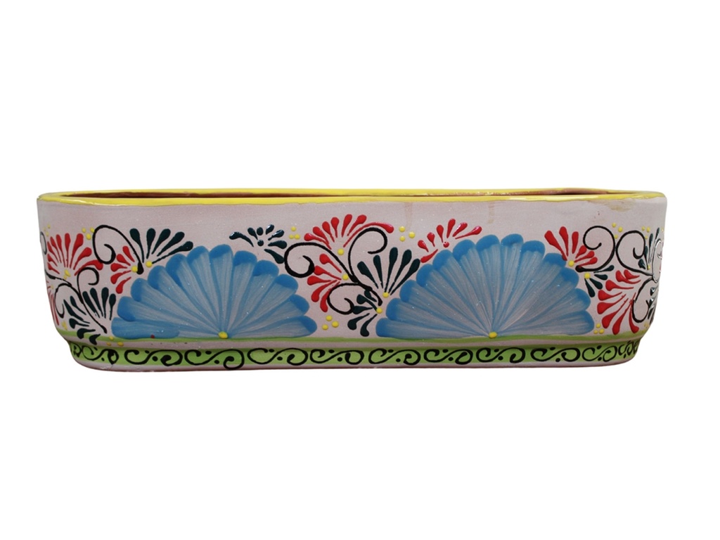 TALAVEREA TIERRA LUZ EXTRA LARGE CANOE PLANTER, 9" x 20" x 10"