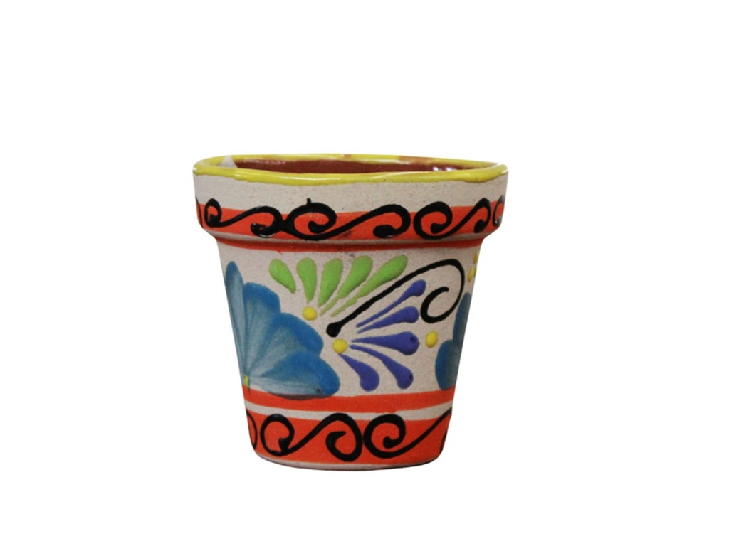 [TL-J5114TRL-C8] TALAVERA TIERRA LUZ GARDEN VASE #2, 4.5" x 5.5", SOLD IN CASE OF 8