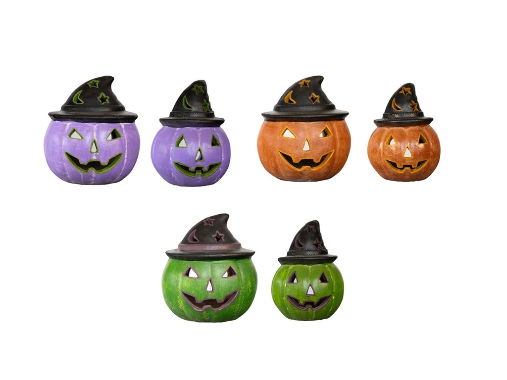 [BP-25-0811] CLAY HALLOWEEN PUMPKINS WITH WIZARD HAT