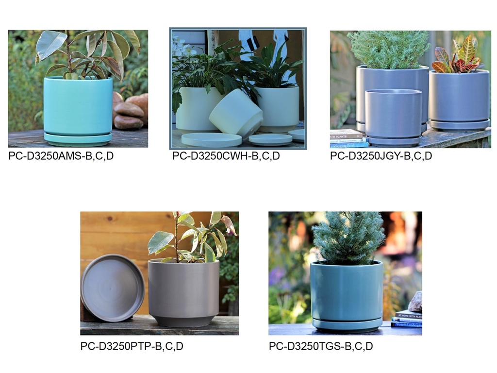 [BP-26-0091] RETRO MID MODERN POT WITH DETACHED SAUCERS