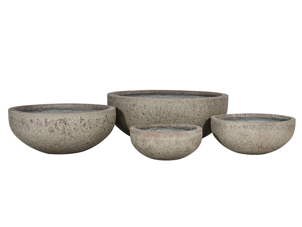 [FC-1103GST-S4] STONEHAVEN BASIN, GREY STONE, SET OF 4- 21.5"X9.0",  17.5"X7.5", 13.5"X5.5", 11.0"X4.5"