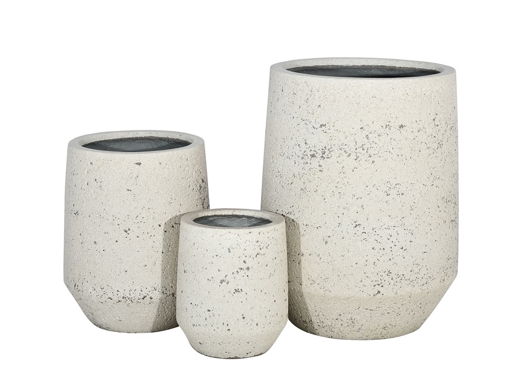 [FC-1105INS-S3] SLATE PLANTER, IVORY NATURAL STONE, SET OF 3- 21.0"X27.0", 15.5"X19.0", 11.0"X13.0"
