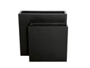 RECTANGULAR TALL PLANTER BOX BLACK POLY - RESIN POTS, SET OF 2- 42.5"x15.5"x40" 33"x12"x31.5"