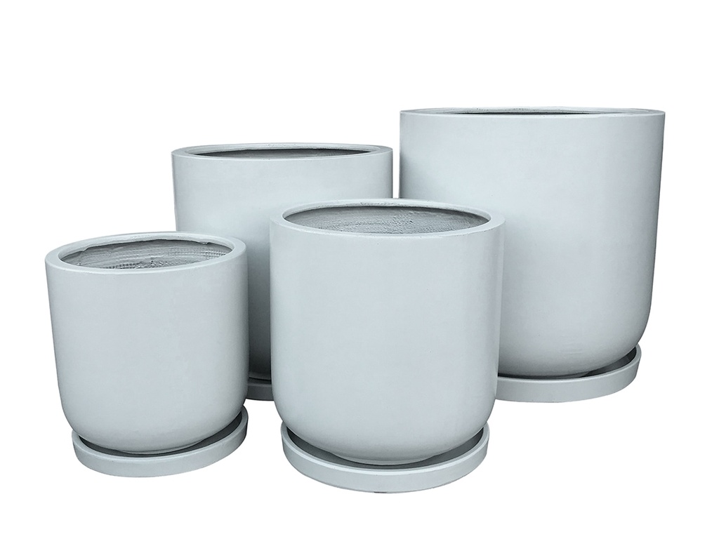 [FG-2002CWH-S4] U SHAPE PLANTER, WHITE, SET OF 4- 17.5"X17.5, 15.0"X15.0", 12.5"X12.5", 10.5"X10.5"