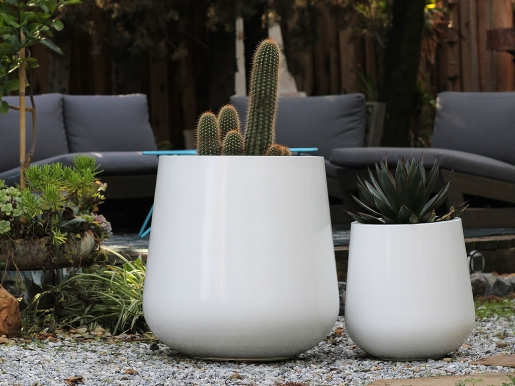 TRUNK MID PLANER, GLOSSY WHITE, SET OF 2-  26"X26.5", 17.5"X18"