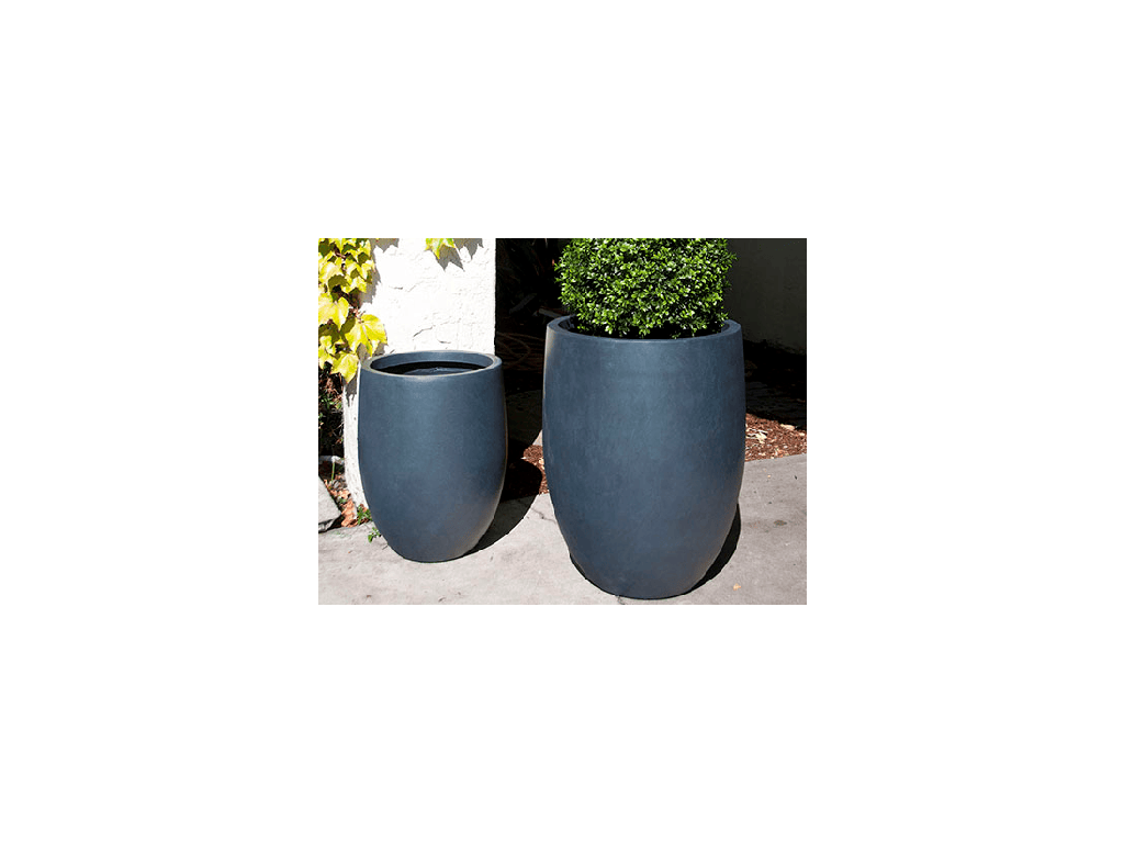 [FS-0066DGY-S2] MILANO TALL FIBER PLANTER, DARK GREY, SET OF 2 - 21.5" X 27.0". 17.0" X 21.5"