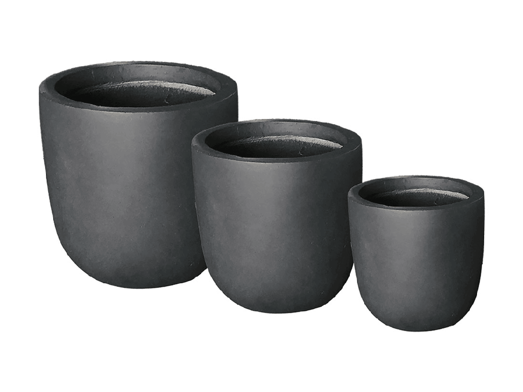 [FS-0081DGY-S3] CASTRO URBAN PLANTER, DARK GRAY, SET OF 3 - 16.5"X16.0", 13.5"X13.0", 10.5"X10.0"