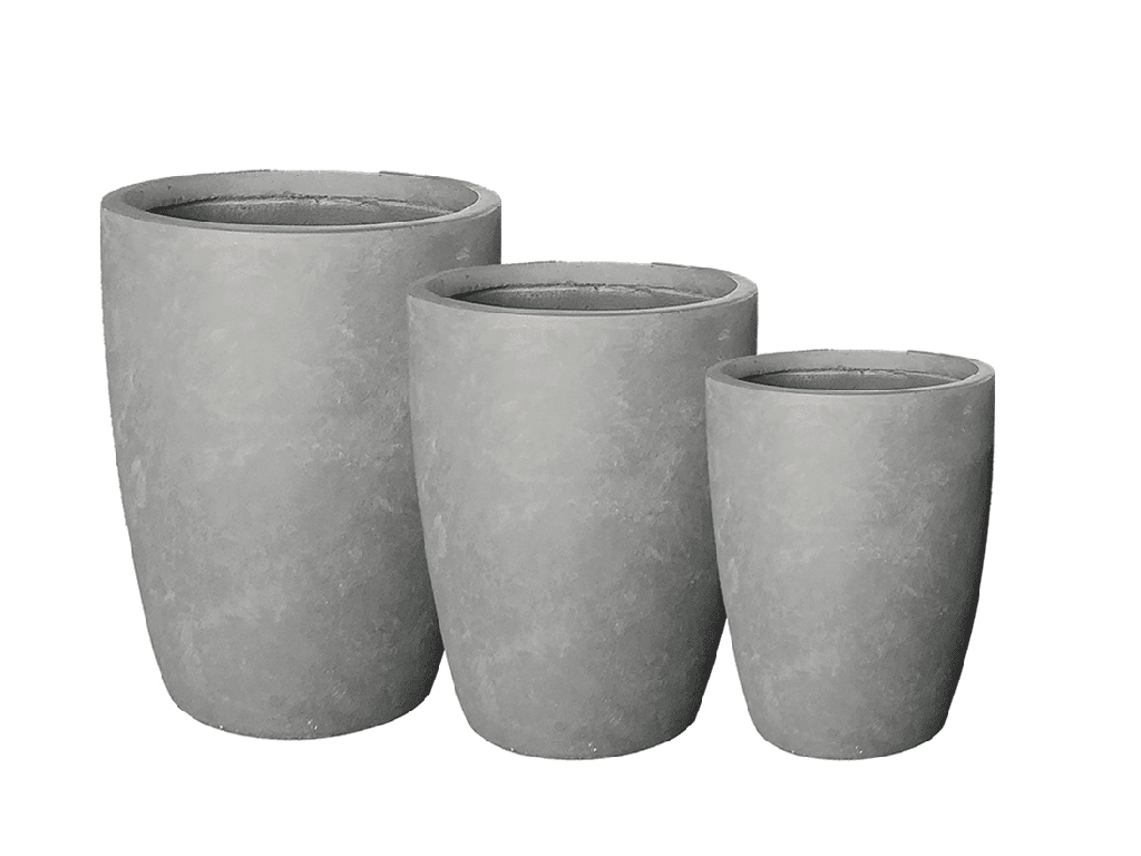 [FS-0082CLG-S4] NOE URBAN PLANTER, CONCRETE LIGHT GRAY, SET OF 4 - 19.5"X22.0", 16.5"X20.0", 13.5"X18.0", 10.5"X15.0"