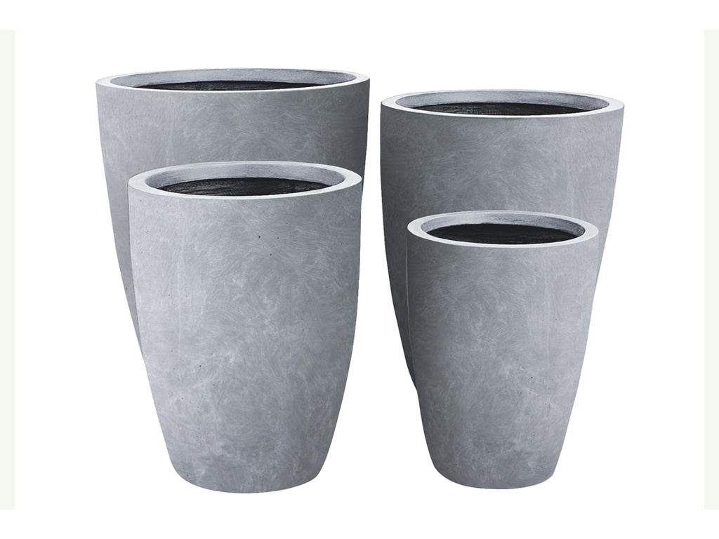 [FS-0085CLG-S4] NOE URBAN PLANTER, CONCRETE LIGHT GRAY, SET OF 4- 19.5"X22.0", 16.5"X16.0", 13.5"X13.0", 10.5"X10.0"