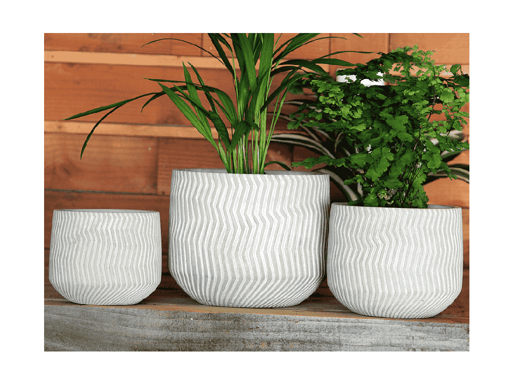 [IC-0022GCC-C8] CORRUGATED CUP PLANTER GREY CONCRETE 6.0_X5.0_ SOLD IN CASE OF 8