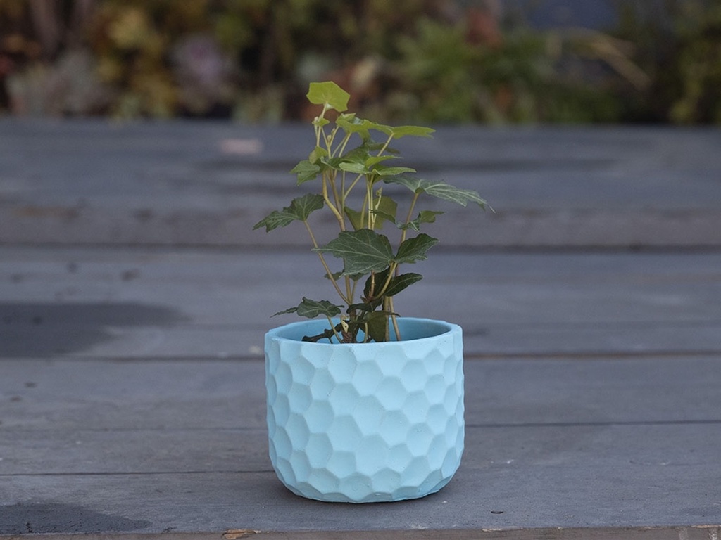 [IC-0053SKB-C12] ART DÉCOR HONEY COMB PLANTER, SKY BLUE, 4.5"X3.5" SOLD IN CASE OF 12