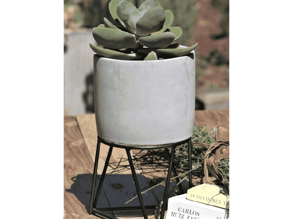 [IC-0411PCC-C4] CYLINDER CONCRETE PLANT VESSEL, POLISH CONCRETE, 4 PCS/CASE, 6.5''x6.0''