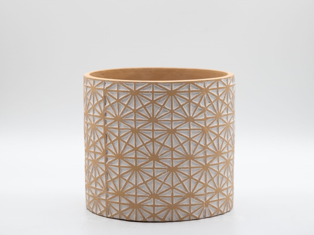 [IC-0418WTC-C18] STARS PLANTER, WHITE WASHED TERRA COTTA, 5.5"X4.5", SOLD IN CASE OF 18