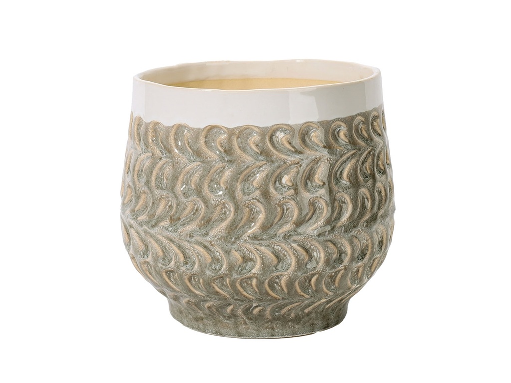 [IP-DG2216PGY-C-C4] TEAR DROP PLANTER CUP, PEBBLE GREY, 6.5"X5.5", SOLD IN CASE OF 4