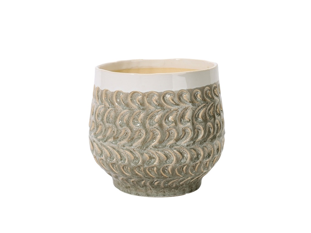 [IP-DG2216PGY-D-C6] TEAR DROP PLANTER CUP, PEBBLE GREY, 5.5'x5.5'x4.5'SOLD IN CASE OF 6