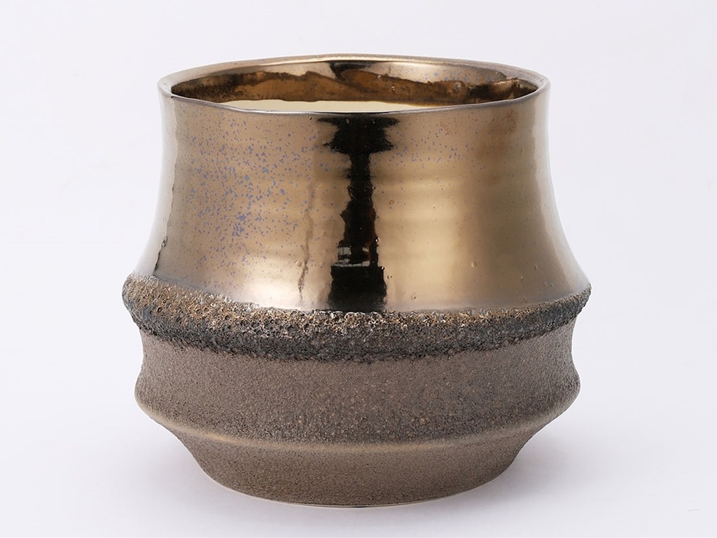 [IP-DG2242RGD-A-C2] SANTA BARBARA PLANTERS, RUSTIC GOLD, 8.0"X6.5", CASE OF 2