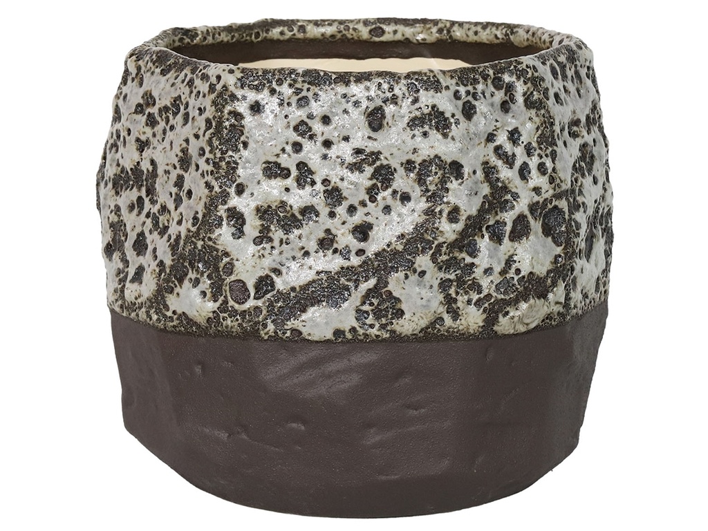 [IP-DG2254LWH-A-C2] HEXAGON HANDFORMED PLANTER, LAVA WHITE, 8.5'x8.5'x7'SOLD IN CASE OF 2