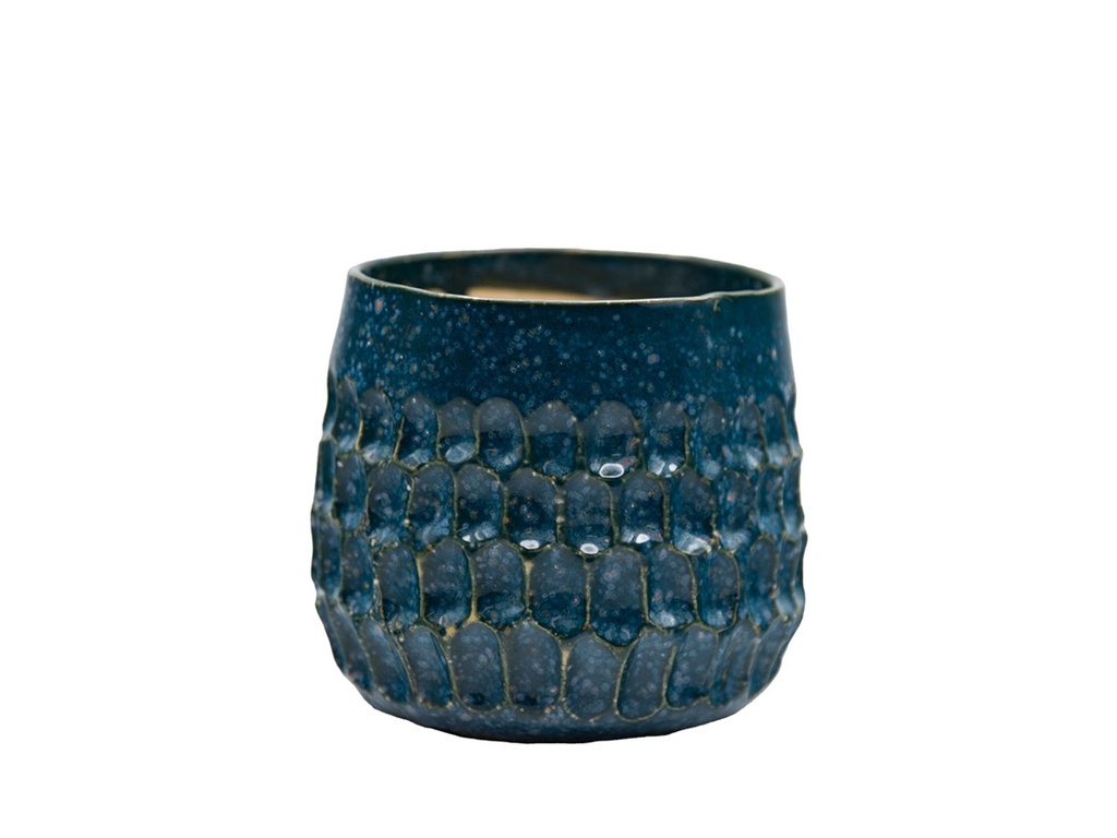 [IP-DG2345IDS-B-C8] CAMBRIA PLANTERS, INDIGO SPLASH, 4.5"X4.0", CASE OF 8