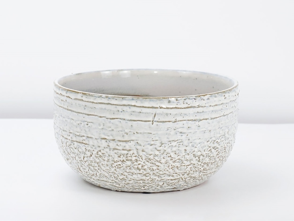 [IP-DG2375WDS-C6] PEBBLE BEACH BOWLS, WHITE DAISY, 7.5"X3.5", CASE OF 6