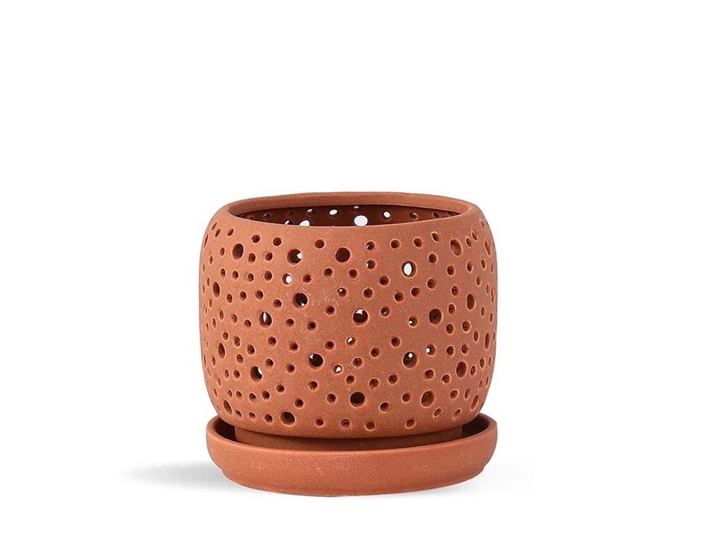 [IP-DO2359SCC-A-C4] RAIN DROP ORCHID PLANTER,SAND CANYON CLAY, 7.5"X6.5", CASE OF 4