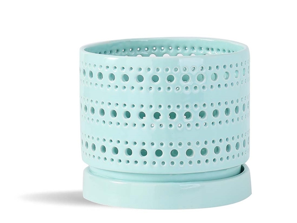 [IP-DO2360PLG-B-C6] MOON GATE ORCHI ORCHID PLANTER, PASTEL LIGHT GREEN, 6.0"X5.5", CASE OF 6