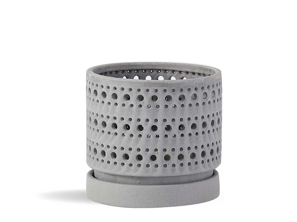 [IP-DO2360SDG-A-C4] MOON GATE ORCHI ORCHID PLANTER, SAND DIM GREY, 7.5"x6.5", CASE OF 4