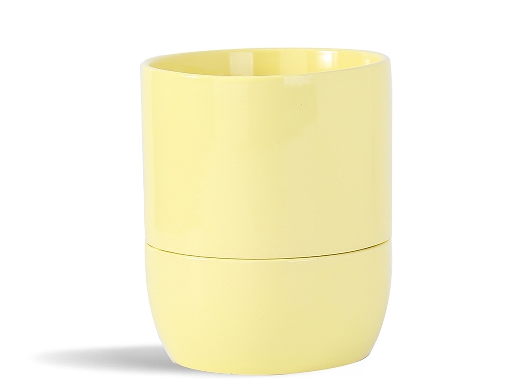 [IP-DS2292PYL-C-C6] URBAN DWELLER SELF-WATERING POT, PASTEL YELLOW, 5.0"X5.5", CASE OF 6