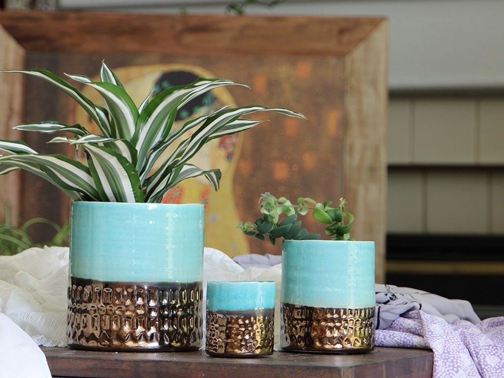 [IP-J19270THB-B-C8] JEWEL CACHE POT, TAHOE BLUE, 4.0"x4.5", SOLD IN CASE OF 8