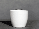 PEACE LILY CACHE POT, MATTE WHITE, 8.5"X7.5", SOLD IN CASE OF 2