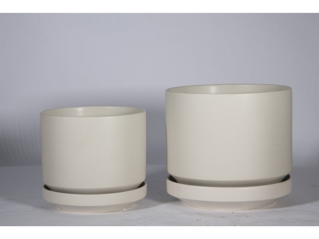 [IP-MD2058LAG-C2] MELROSE M-MODERN PLANTER, LIGHT AMBERISH GRAY, 10.0"x10.5", SOLD IN CASE OF 2