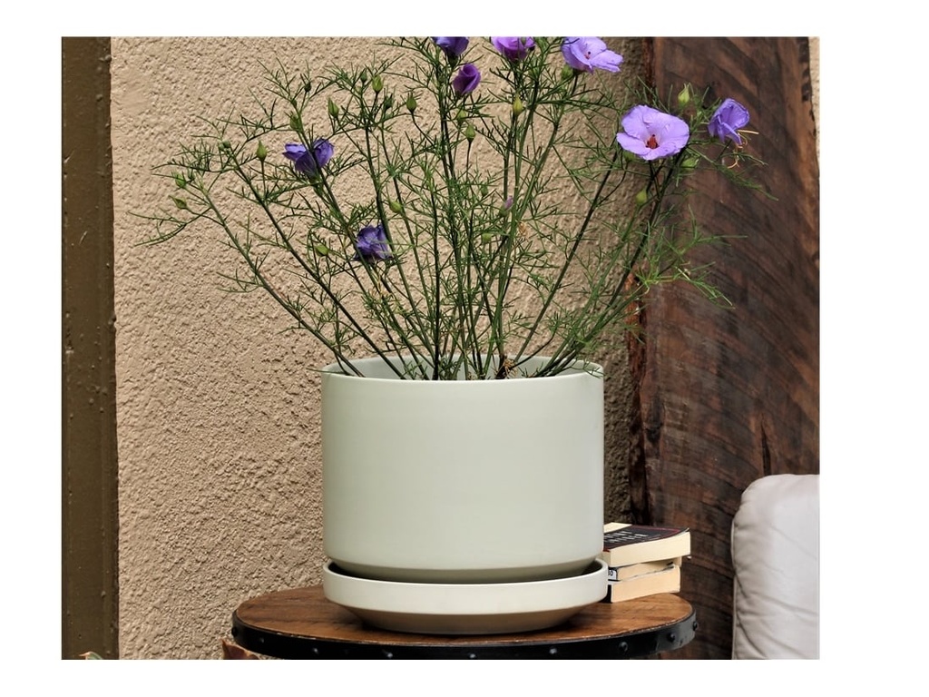 [IP-MD2058WSW-C2] MELROSE M-MODERN PLANTER, WHISPER WHITE, 10.0"x10.5", SOLD IN CASE OF 2