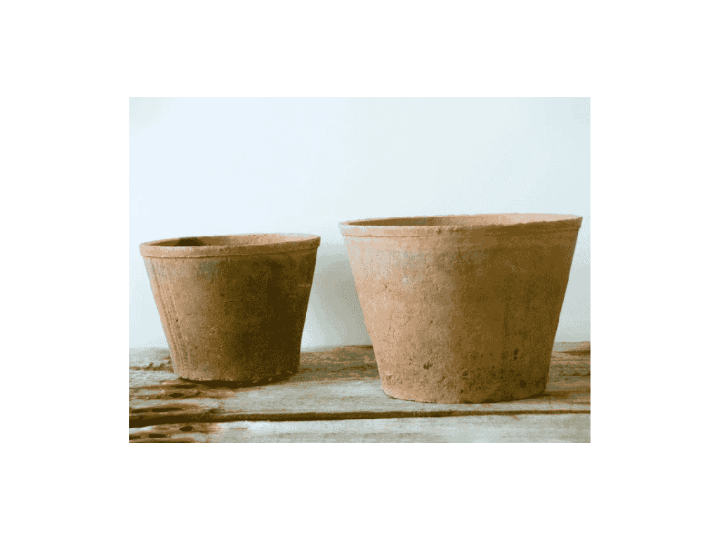 [IP-T1009MRS-S2-C2] WEMBLEY TERRA COTTA FARM POTS, MOSSED REDSTONE, 10"X6.5", 8.0"X5.5" (SOLD IN CASE OF 2 SETS)