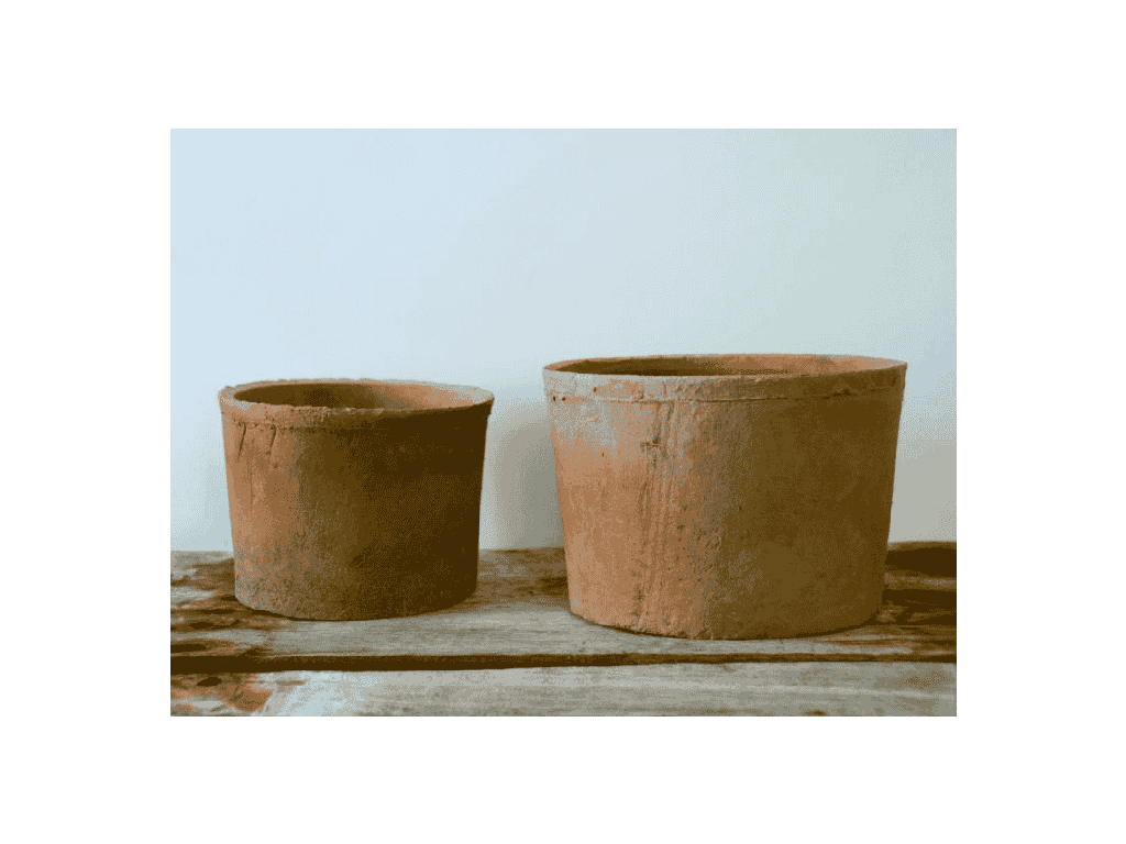 [IP-T1013MRS-S2-C2] BEXLEY TERRA COTTA FARM POTS, MOSSED REDSTONE, 9.5"X7.0", 7.5"X5.5" (SOLD IN CASE OF 2 SETS)