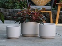 LARGE COMET PLANTER , CLOUD WHITE, SET OF 3- 12"X10" 10"X8.5" 8"X8"
