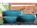 BONSAI BOWL PLANTER, MARINA GREEN, SET OF 3- 13.5"X6.0", 11.0"X4.5", 8.5"X3.5"