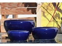 BONSAI BOWL PLANTER, ROYAL BLUE, SET OF 3- 13.5"X6.0", 11.0"X4.5", 8.5"X3.5"