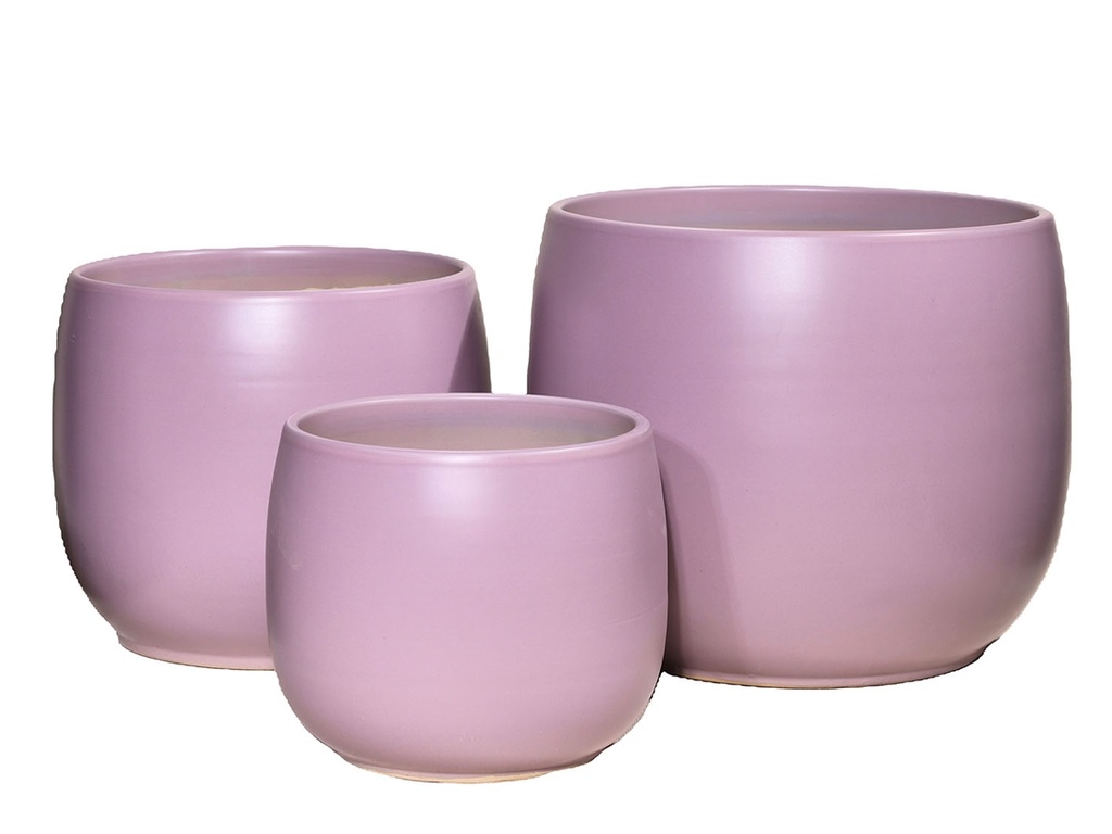[PD-5001LLC-S3] DAHLIA PLANTER, LILAC, SET OF 3- 15"X12.5", 12"X11", 10"X8"