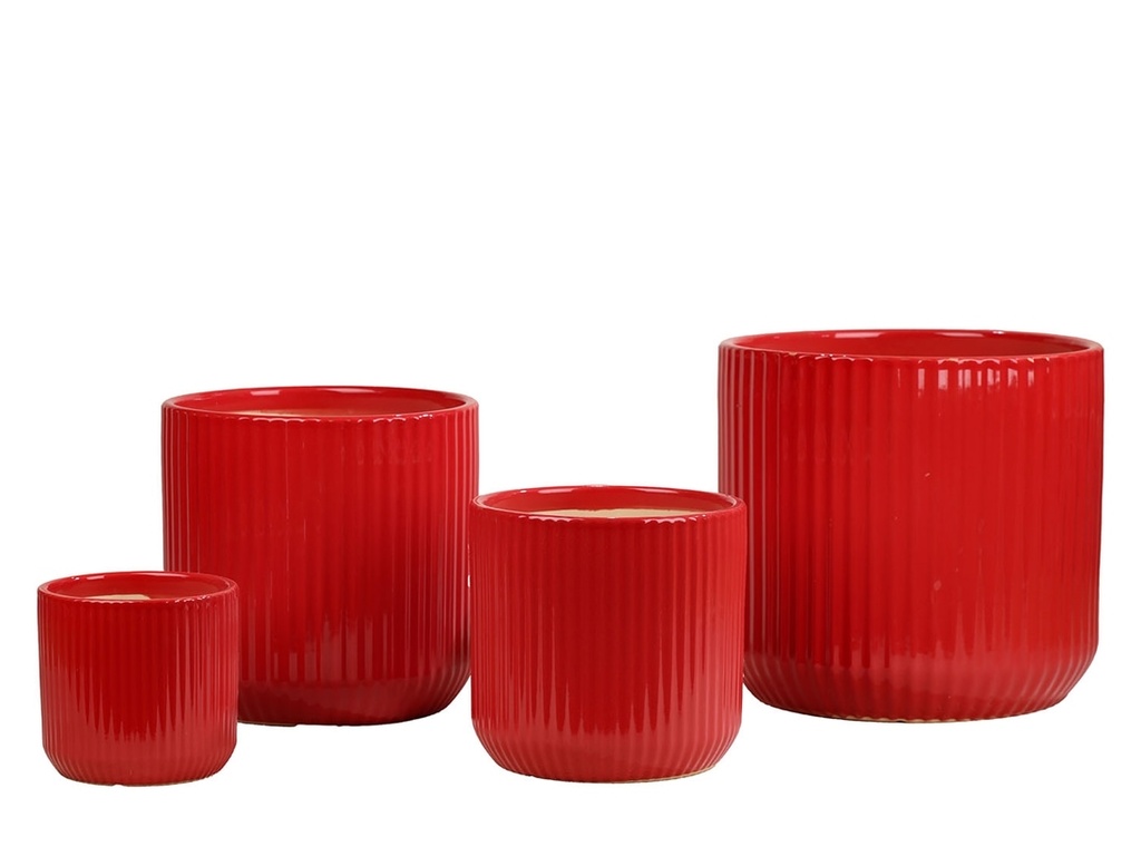 [PD-5017CSB-S4] SONA PLANTER, CRIMSON BRIGHT, SET OF 4, 14"X13.5", 11"X10.5", 8.5"X8", 6.5"X6"