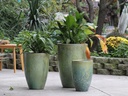 MIAMI PLANTER, GREEN SPECKLE, SET OF 3- 18.0"X25.5", 14.5"X21.0", 12.0"X18.0"