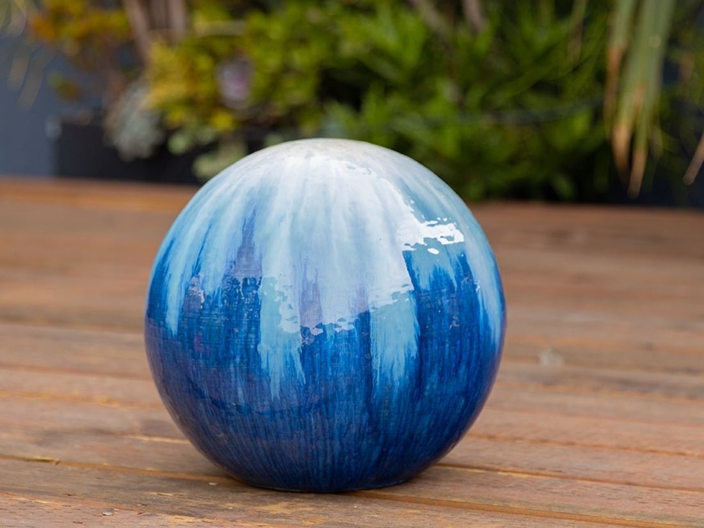 [PF-A5000PSB-C] DECORATIVE SPHERE, PEARL ON SEA FOAM BLUE , 12"
