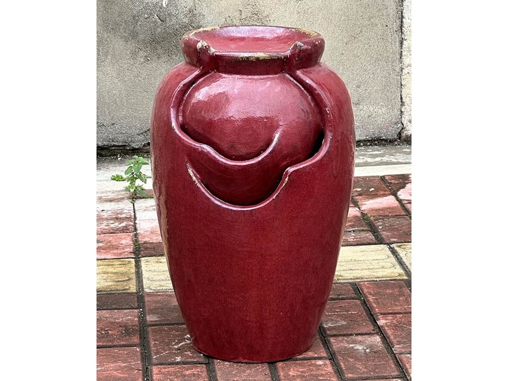 [PF-FTN09OXR-C] TEA GARDEN FOUNTAIN, SELF CONTAINED, OX RED, SIZE C, 18.0" X 27.5.0" (PUMP INCLUDED)