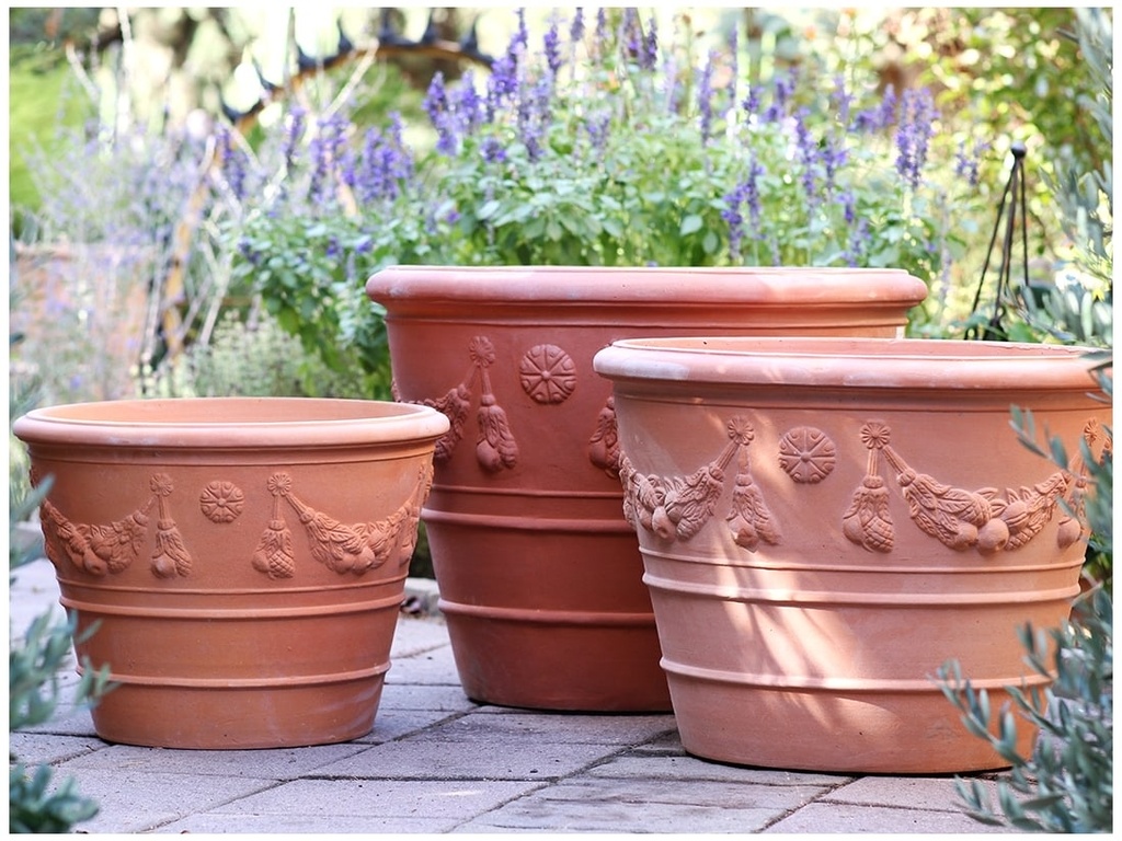 [PT-V1001RC-S3] GARDLAND VASE PLANTER, RED CLAY, SET OF 3- "28x21", 24"x18",20"X15"