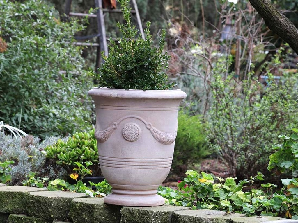 [PT-V1004GC-C] ANDUZE URN PLANTER, GREY CLAY,  C SIZE, 17.0"X19.5"