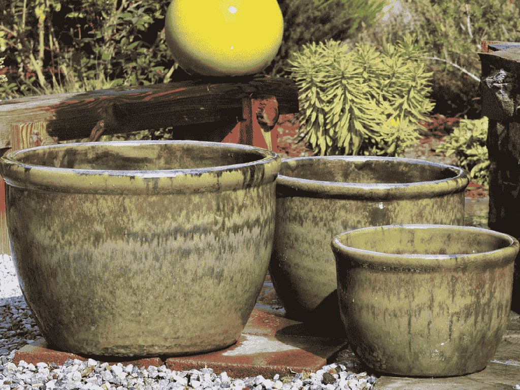 [PV-CG801AJD-S3] LOW CANA GARDEN PLANTER, ANTIQUE JADE, SET OF 3-21"X13.5", 17"X12", 13"X9"