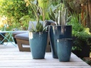 TALL TAPERED PLANTER, GREEN  MIRAGE, SET OF 3 - 17.0" X 23.0", 13.0" X 18.0", 11.0" X 14.0"