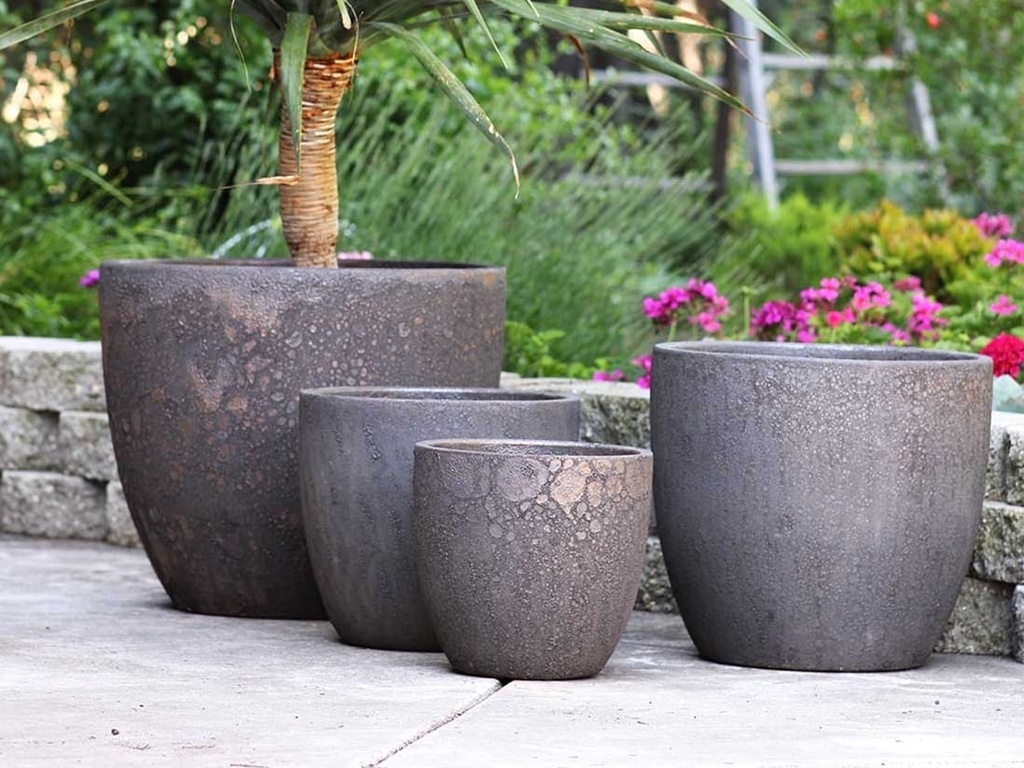 [PV-CG804CBR-S4] COCO POTS, CORAL BRONZE, SET OF 4-23"X20", 19"X17", 15'X13", 12"X11"